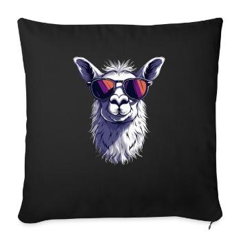 Funny Llama Alpaca - Sofa pillowcase 17,3'' x 17,3'' (45 x 45 cm) - black - Front