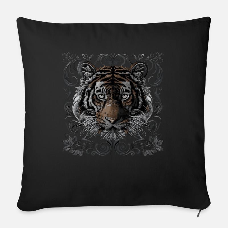 Tiger - Sofakissenbezug 45 x 45 cm - Schwarz