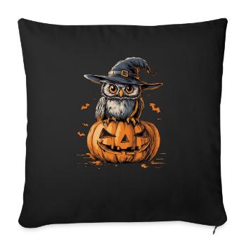 Lustige Halloween Eule - Sofakissenbezug 45 x 45 cm - Schwarz - Vorne