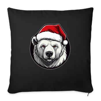 Polar Bear Christmas - Sofa pillowcase 17,3'' x 17,3'' (45 x 45 cm) - black - Front