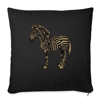 Zèbre Steampunk - Housse de coussin décorative 45 x 45 cm - noir - Devant