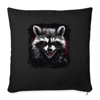 raton laveur en colère - Housse de coussin décorative 45 x 45 cm - noir - Devant