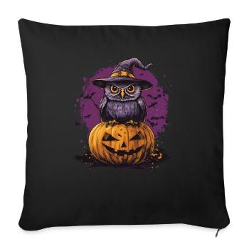 Lustige Halloween Eule - Sofakissenbezug 45 x 45 cm - Schwarz - Vorne