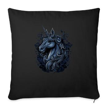 Einhorn Fantasy - Sofakissenbezug 45 x 45 cm - Schwarz - Vorne