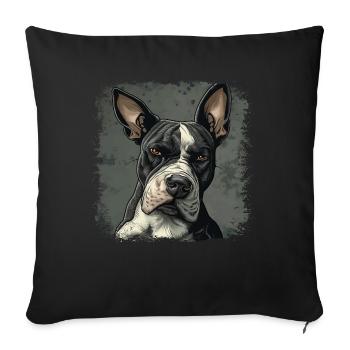 Bull terrier - Housse de coussin décorative 45 x 45 cm - noir - Devant