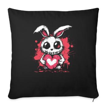 Cute Creepy Rabbit - Sofa pillowcase 17,3'' x 17,3'' (45 x 45 cm) - black - Front