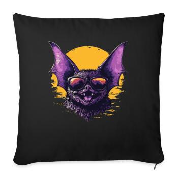 Funny Bat - Sofa pillowcase 17,3'' x 17,3'' (45 x 45 cm) - black - Front