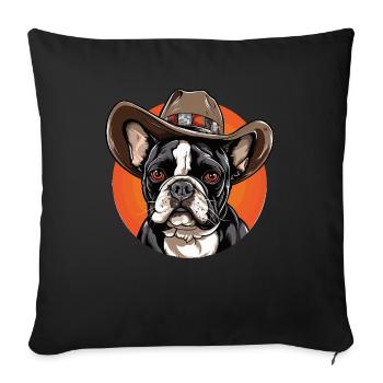 French Bulldog 51 - Sofa pillowcase 17,3'' x 17,3'' (45 x 45 cm) - black - Front