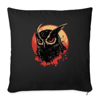Hibou - Housse de coussin décorative 45 x 45 cm - noir - Devant
