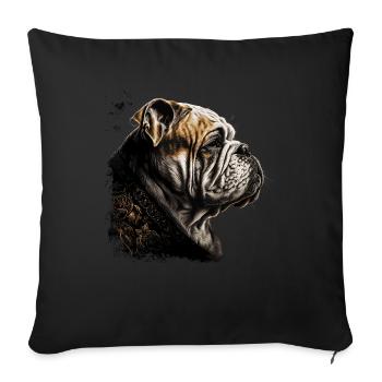 English Bulldog Art - Sofa pillowcase 17,3'' x 17,3'' (45 x 45 cm) - black - Front