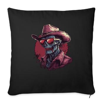 Cow-boy effrayant - Housse de coussin décorative 45 x 45 cm - noir - Devant