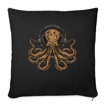 Kraken Disc Jockey - Sofa pillowcase 17,3'' x 17,3'' (45 x 45 cm) - black - Front