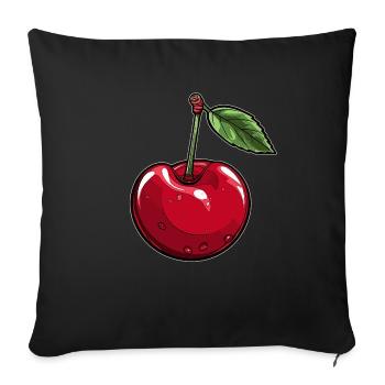 Red Cherry Cherry - Sofa pillowcase 17,3'' x 17,3'' (45 x 45 cm) - black - Front