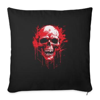 Schädel - Sofakissenbezug 45 x 45 cm - Schwarz - Vorne