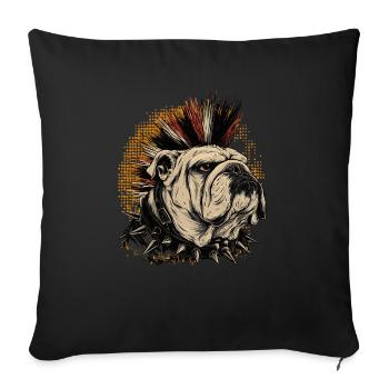 English Bulldog Punk - Sofa pillowcase 17,3'' x 17,3'' (45 x 45 cm) - black - Front