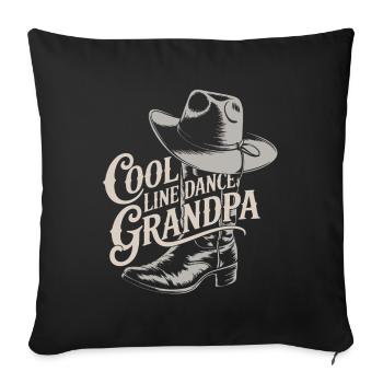 Danse en ligne cool Country Papy - Housse de coussin décorative 45 x 45 cm - noir - Devant