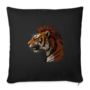 Tigerpunk - Housse de coussin décorative 45 x 45 cm - noir - Devant