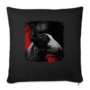 Punkrock Bullterrier - Sofakissenbezug 45 x 45 cm - Schwarz - Vorne