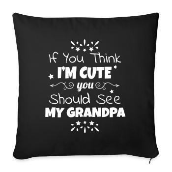 Cadeau de naissance grand-papa mignon grand-père - Housse de coussin décorative 45 x 45 cm - noir - Devant