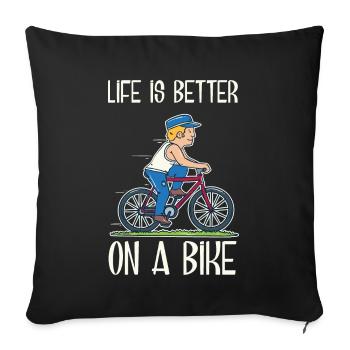 bicycle - Sofa pillowcase 17,3'' x 17,3'' (45 x 45 cm) - black - Front