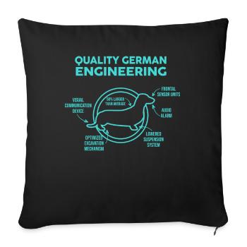 teckel - Housse de coussin décorative 45 x 45 cm - noir - Devant