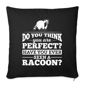 Waschbär Racoon Animals Animal Geschenk - Sofakissenbezug 45 x 45 cm - Schwarz - Vorne