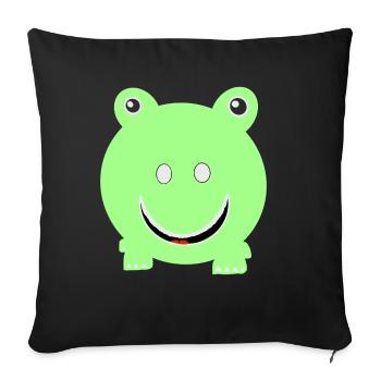 Runder Frosch - Sofakissenbezug 45 x 45 cm - Schwarz - Vorne