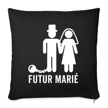 EVG Enterrement de vie de garçon cadeau humour - Housse de coussin décorative 45 x 45 cm - noir - Devant