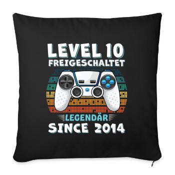 10 Geburtstag - Sofakissenbezug 45 x 45 cm - Schwarz - Vorne