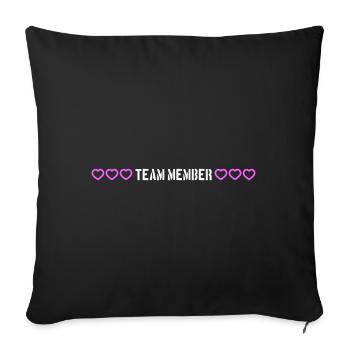 Team Member Heart Love - Sofa pillowcase 17,3'' x 17,3'' (45 x 45 cm) - black - Front