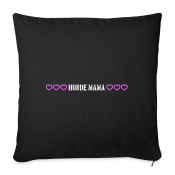 Chiens Maman Coeur - Housse de coussin décorative 45 x 45 cm - noir - Devant