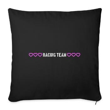 Racing Team heart - Sofa pillowcase 17,3'' x 17,3'' (45 x 45 cm) - black - Front