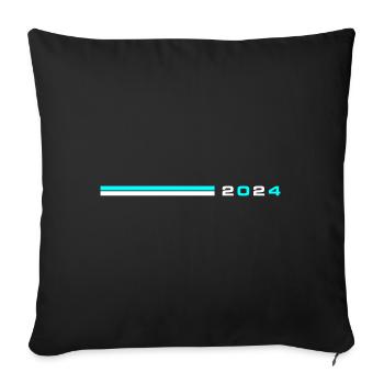 2024 année - Housse de coussin décorative 45 x 45 cm - noir - Devant
