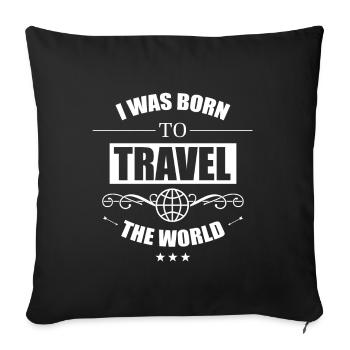 Globetrotter Travel - Sofa pillowcase 17,3'' x 17,3'' (45 x 45 cm) - black - Front