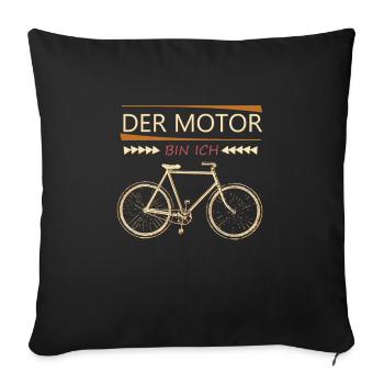 Bicycling saying - Sofa pillowcase 17,3'' x 17,3'' (45 x 45 cm) - black - Front