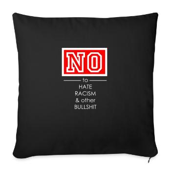 against Nazis - Sofa pillowcase 17,3'' x 17,3'' (45 x 45 cm) - black - Front