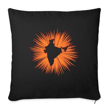 Indien - Sofakissenbezug 45 x 45 cm - Schwarz - Vorne