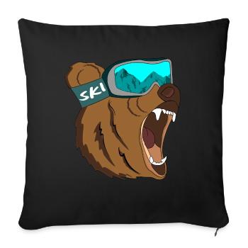 Ski Bear Rider Skier Cool Type Gift Snow Bear - Sofa pillowcase 17,3'' x 17,3'' (45 x 45 cm) - black - Front