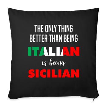 Humour italien drôle Fierté - Housse de coussin décorative 45 x 45 cm - noir - Devant