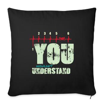 Motorcycle Heartbeat - Sofa pillowcase 17,3'' x 17,3'' (45 x 45 cm) - black - Front