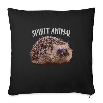 Hedgehog Spirit Animal - Sofa pillowcase 17,3'' x 17,3'' (45 x 45 cm) - black - Front