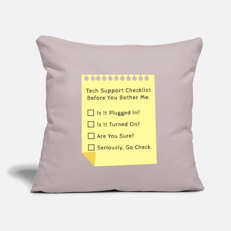 Tech Support Checklist Funny Helpdesk IT Engineer Sofa pillowcase 17,3'' x 17,3'' (45 x 45 cm)