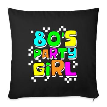 80's Party Girl - Sofa pillowcase 17,3'' x 17,3'' (45 x 45 cm) - black - Front