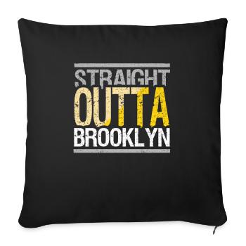Geradeaus Brooklyn - Sofakissenbezug 45 x 45 cm - Schwarz - Vorne