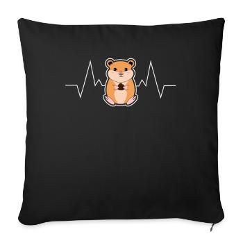 Guinea Pig Heartbeat - Sofa pillowcase 17,3'' x 17,3'' (45 x 45 cm) - black - Front