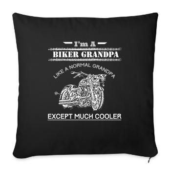 Ich bin ein Biker-Opa - Sofakissenbezug 45 x 45 cm - Schwarz - Vorne