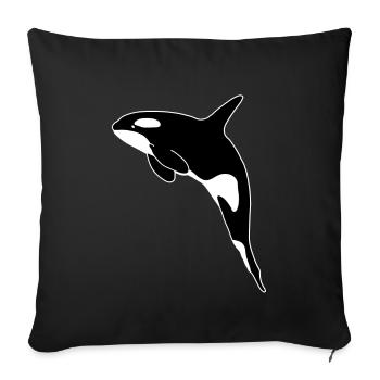 Killer Whale - Sofa pillowcase 17,3'' x 17,3'' (45 x 45 cm) - black - Front