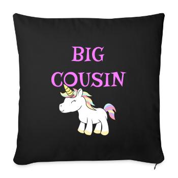 Big Cousin Unicorn - Sofa pillowcase 17,3'' x 17,3'' (45 x 45 cm) - black - Front