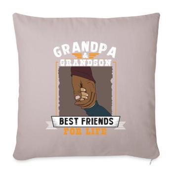 Grand-père et petit-fils - Housse de coussin décorative 45 x 45 cm - taupe clair - Devant