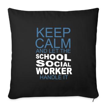 Let The School Social Worker - Sofa pillowcase 17,3'' x 17,3'' (45 x 45 cm) - black - Front
